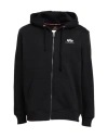 Alpha Industries Man Sweatshirt Black Size S Cotton, Polyester In Black