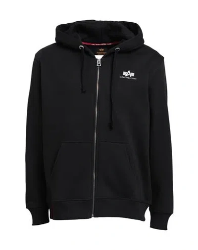 Alpha Industries Man Sweatshirt Black Size S Cotton, Polyester