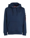 Alpha Industries Man Sweatshirt Blue Size L Cotton, Polyester