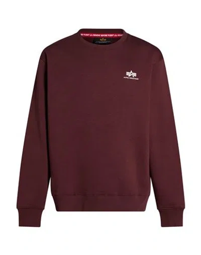 Alpha Industries Man Sweatshirt Burgundy Size L Cotton, Polyester