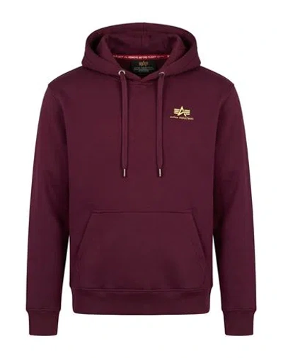 Alpha Industries Man Sweatshirt Garnet Size L Cotton, Polyester In Red
