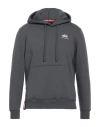 Alpha Industries Man Sweatshirt Lead Size S Cotton, Polyester In Grey