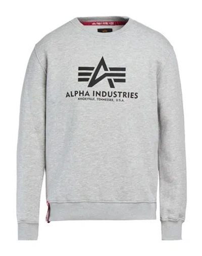 Alpha Industries Man Sweatshirt Light Grey Size L Cotton, Polyester In Gray