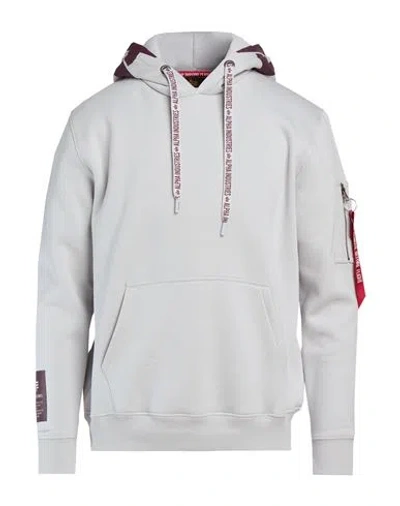 Alpha Industries Man Sweatshirt Light Grey Size M Cotton, Polyester In Gray