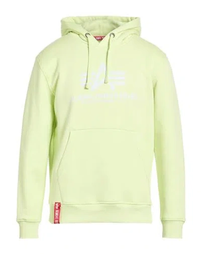 Alpha Industries Man Sweatshirt Lime Green Size M Cotton, Polyester