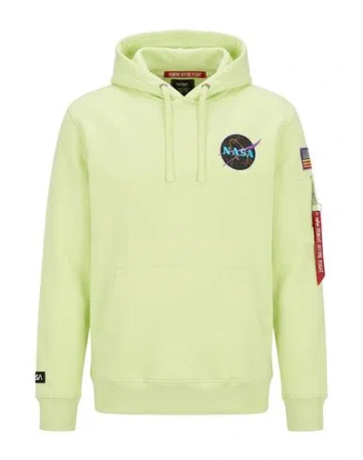 Alpha Industries Man Sweatshirt Lime Green Size S Cotton, Polyester