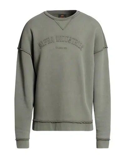 Alpha Industries Man Sweatshirt Military Green Size L Cotton, Polyester