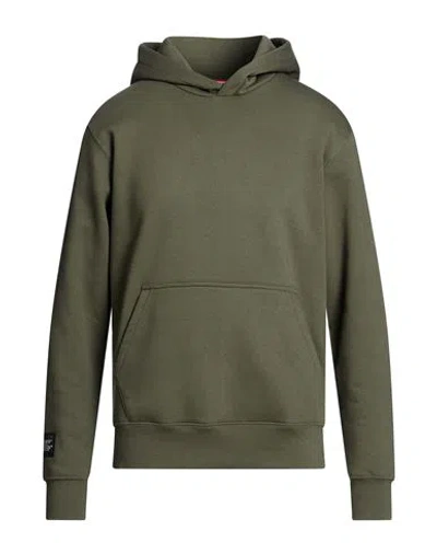Alpha Industries Man Sweatshirt Military Green Size L Cotton, Polyester In Multi
