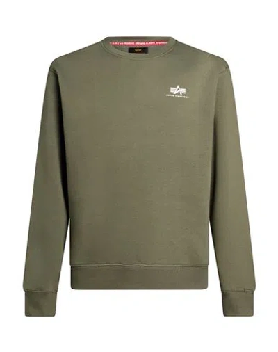Alpha Industries Man Sweatshirt Military Green Size M Cotton, Polyester