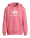 Alpha Industries Man Sweatshirt Pink Size M Cotton, Polyester