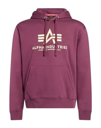 Alpha Industries Man Sweatshirt Plum Size L Cotton, Polyester In Animal Print