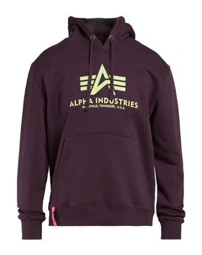 Alpha Industries Man Sweatshirt Plum Size L Cotton, Polyester In Multi
