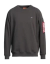 Alpha Industries Man Sweatshirt Steel Grey Size S Cotton, Polyester