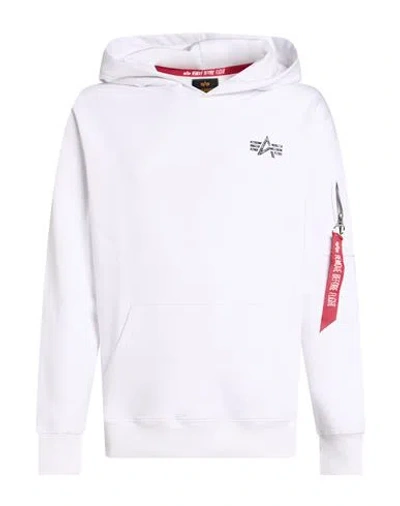 Alpha Industries Man Sweatshirt White Size L Cotton, Polyester