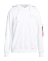 Alpha Industries Man Sweatshirt White Size L Cotton, Polyester