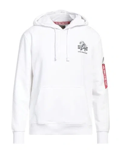 Alpha Industries Man Sweatshirt White Size S Cotton, Polyester