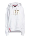 Alpha Industries Man Sweatshirt White Size M Cotton, Polyester