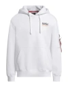 Alpha Industries Man Sweatshirt White Size M Cotton, Polyester In White