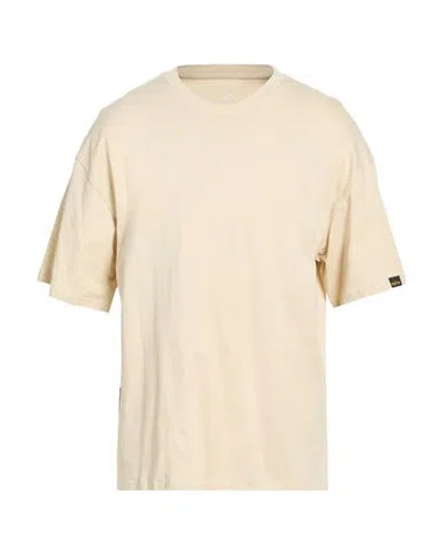 Alpha Industries Man T-shirt Beige Size M Cotton In Pink