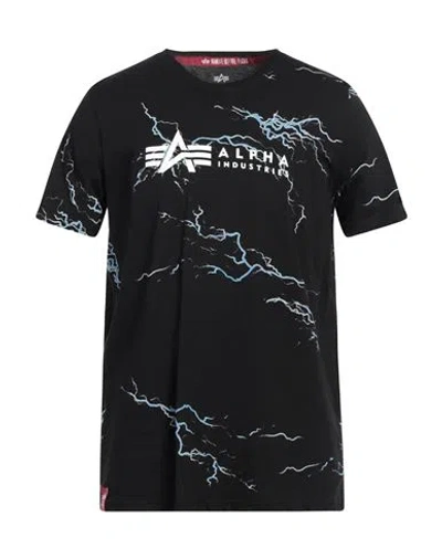 Alpha Industries Man T-shirt Black Size L Cotton