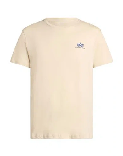 Alpha Industries Man T-shirt Beige Size L Cotton In Neutral