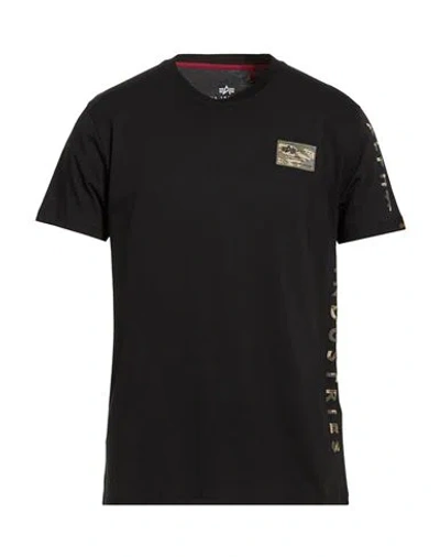 Alpha Industries Man T-shirt Black Size L Cotton
