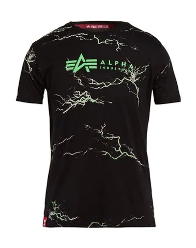 Alpha Industries Man T-shirt Black Size L Cotton