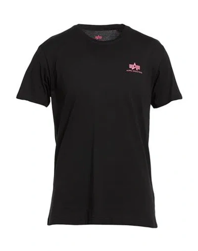Alpha Industries Man T-shirt Black Size Xl Cotton In Multi
