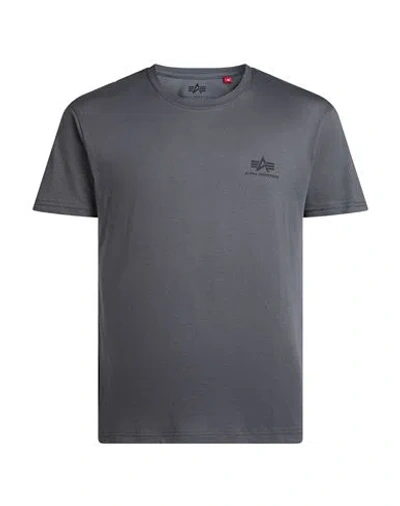 Alpha Industries Man T-shirt Charcoal Size Xl Cotton In Gray