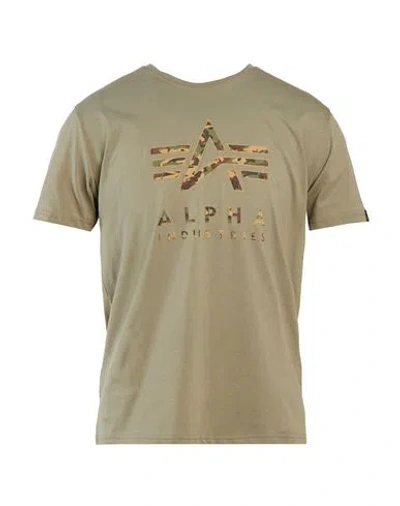 Alpha Industries Man T-shirt Khaki Size L Cotton In Brown