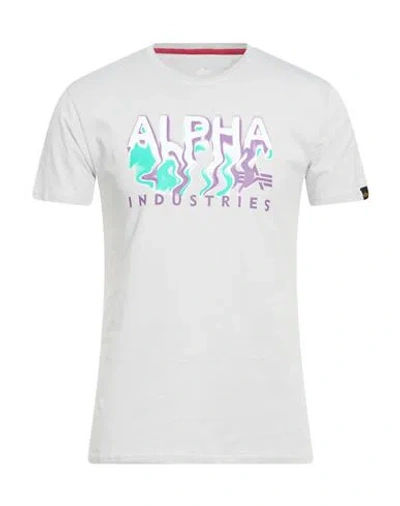 Alpha Industries Man T-shirt Light Grey Size S Cotton In Gray