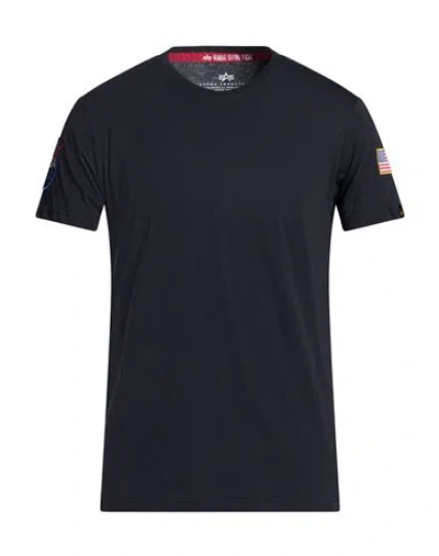Alpha Industries Man T-shirt Midnight Blue Size L Cotton