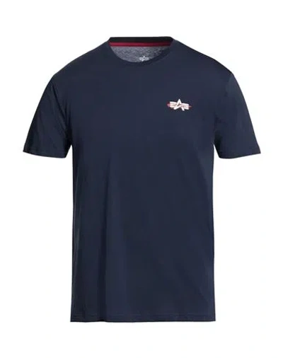 Alpha Industries Man T-shirt Midnight Blue Size L Cotton