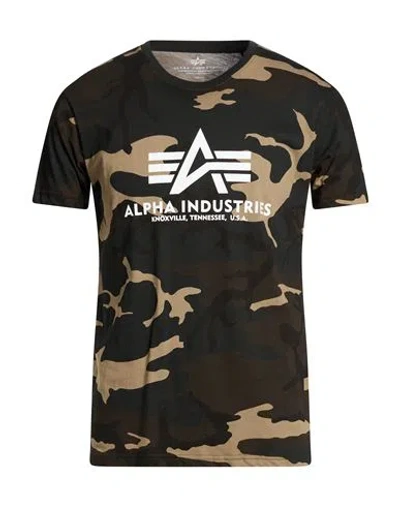 Alpha Industries Man T-shirt Military Green Size L Cotton