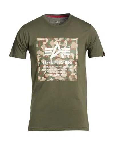 Alpha Industries Man T-shirt Military Green Size S Cotton