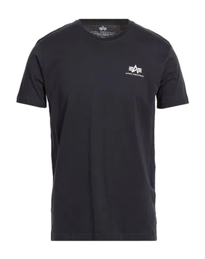 Alpha Industries Man T-shirt Navy Size L Cotton In Black