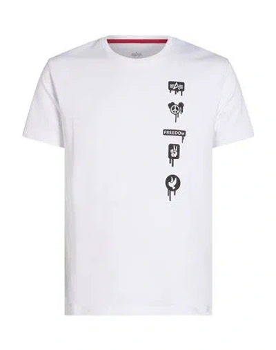 Alpha Industries Man T-shirt White Size L Cotton