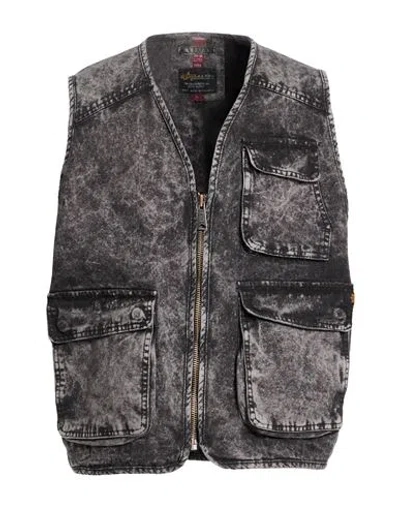 Alpha Industries Man Vest Grey Size L Cotton In Gray