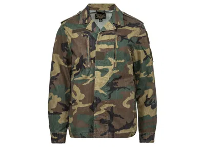 Pre-owned Alpha Industries Men's  F2 French Field Coat/woodland In Camo/woodland Camo