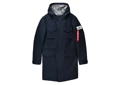 Pre-owned Alpha Industries Men's  Quartermaster Field Coat In Blue