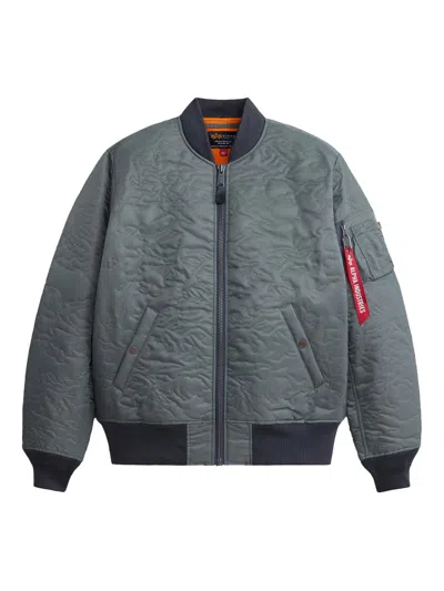 Alpha Industries Men's Camo Quilted Ma-1 Flight Jacket In Gray