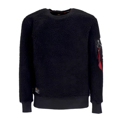 Alpha Industries Men's Crewneck Sweatshirt Teddy Sweater Black