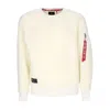 Alpha Industries Man Sweatshirt Off White Size Xl Polyester In Off White
