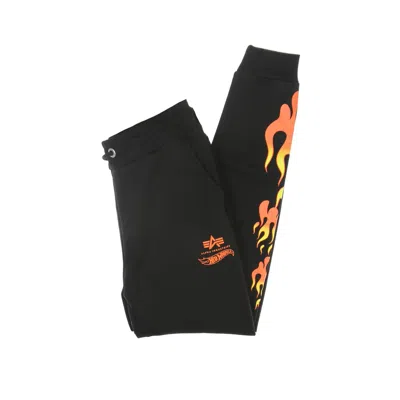 Alpha Industries Men's Fleece Tracksuit Pants Flame Jogger X Hot Wheels Black