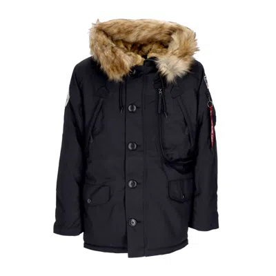 Alpha Industries Men's Long Jacket Polar Jacket Black