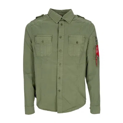 Alpha Industries Men's Long Sleeve Basic Shirt Sage Green