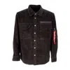 Alpha Industries Men's Long Sleeve Shirt Cord Overshirt Vintage Grey In Vintage Grey