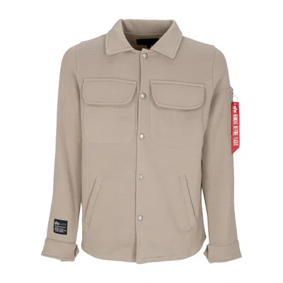 Alpha Industries Men's Padded Shirt Sweat Overshirt Vintage Sand