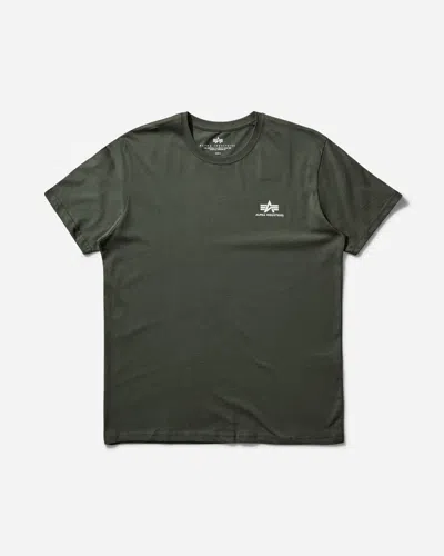 Alpha Industries Men S Basic Small Logo T-shirt Dark Olive In Black