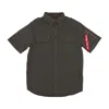Alpha Industries Men's Short Sleeve Shirt Basic Shirt Gray Black In Black